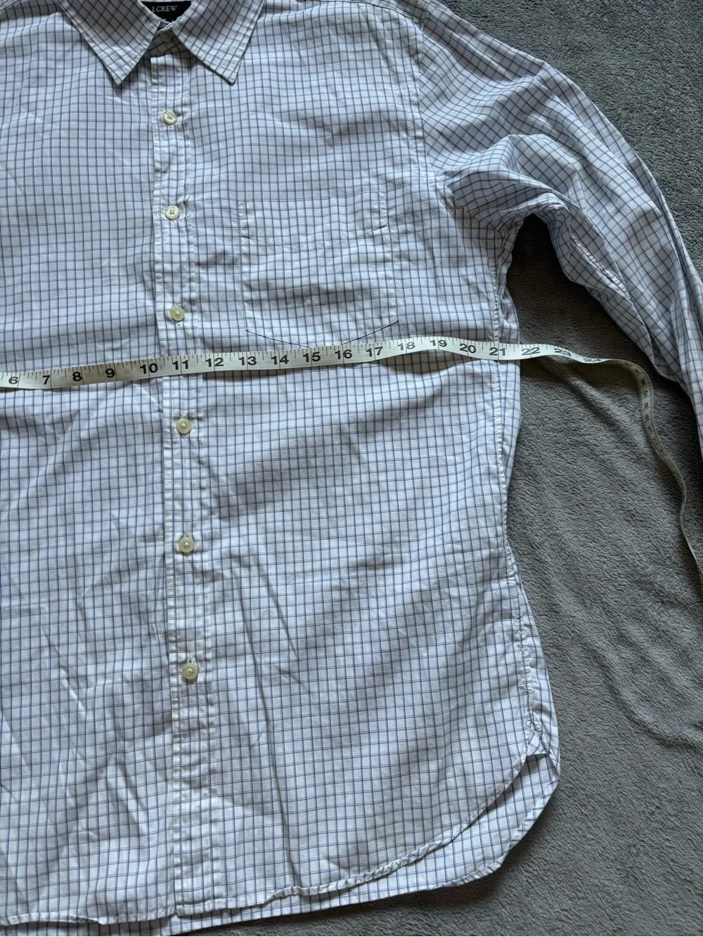 VTG  J.Crew Men's Flannel Shirt Size Medium Slim Green White Plaid 100% Cotton